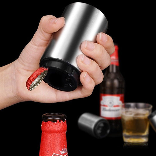 Automatic Stainless Steel Bottle Opener – Portable Corkscrew for Bottle - HK Spot