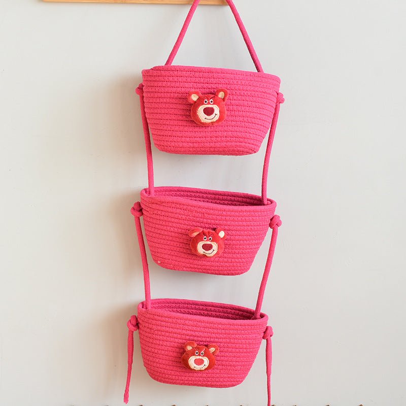 Bohemian Hanging Storage Basket Three Connected Wall Organiser Bags for Kitchen and Home - HK Spot