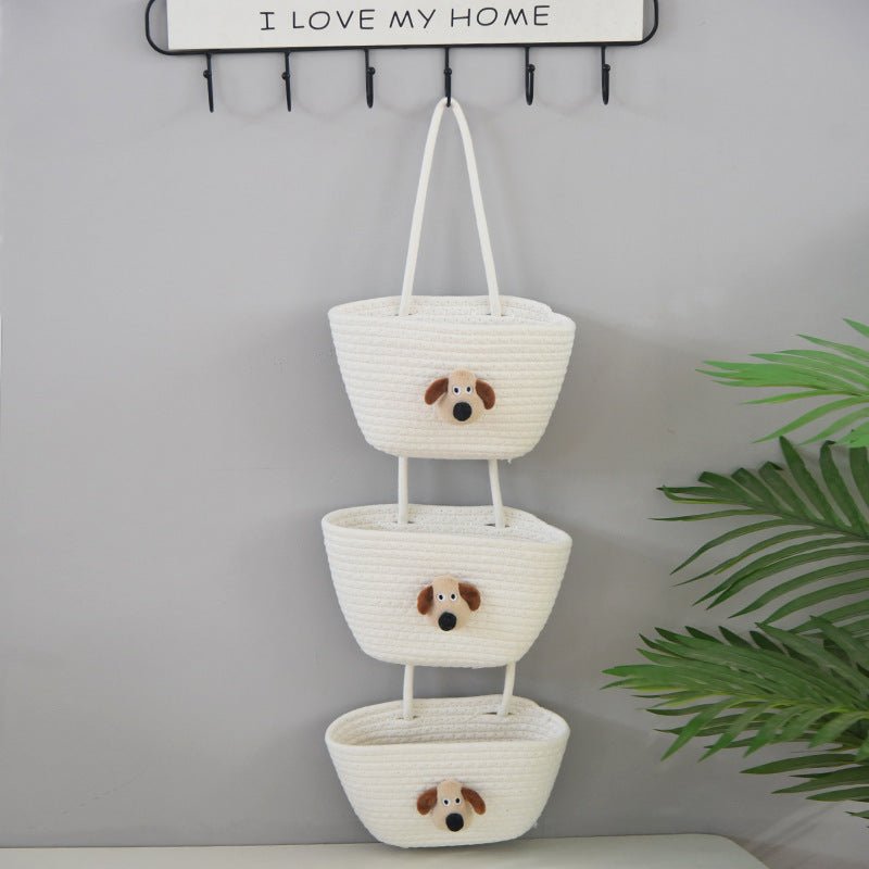 Bohemian Hanging Storage Basket Three Connected Wall Organiser Bags for Kitchen and Home - HK Spot